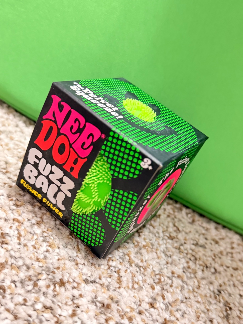 Nee Doh Fuzz Ball Stress Squeezer - Neon Green